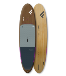 Fanatic  Fly Eco 2023  es  una tabla de paddle surf, construida con lino, corcho y chapa de madera ecológica (en lugar del clásico sándwich de vidrio y PVC), y como todas las tablas de Fanatic utiliza resina biológica a base de plantas.